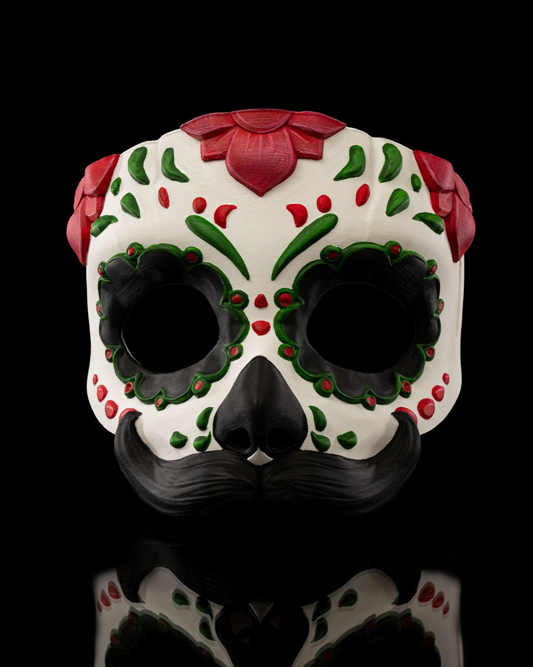 Mustache calavera mask